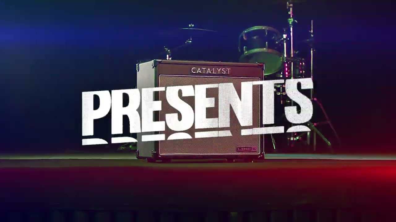 Line 6 Catalyst amp on a lit stage